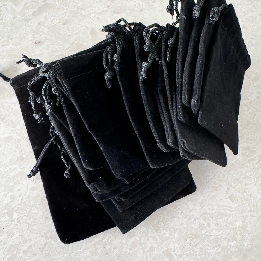 Set of Black Velvet Drawstring Bags